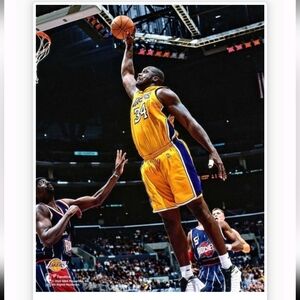 NEW!💯 SHAQUILLE O'NEAL LOS ANGELES LAKERS 2001 GLOSSY 8.5x11 BASKETBALL POSTER
